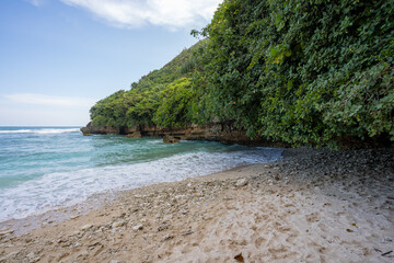 Rocky beach created from dead coral