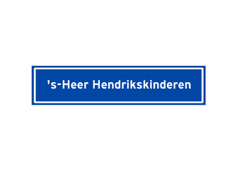 's-Heer Hendrikskinderen isolated Dutch place name sign. City sign from the Netherlands.