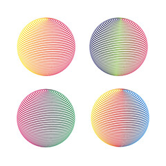 set of colorful spheres