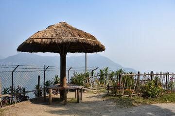 Tourist view point in Sittong, Darjeeling overlooking scintillating view