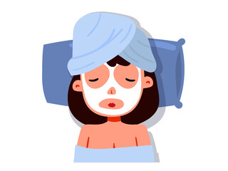 Girl making facial mask