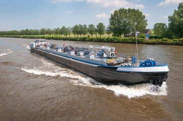 Fototapeta na wymiar cargo boat on the river