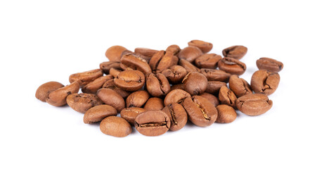 Coffee beans isolated on white background.