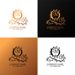 Premium Vector Q logo. Monnogram. Personal logo or sign for branding an elite company.