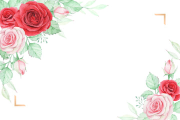 Watercolor roses floral perfect for wedding invitation, greeting card or other print design