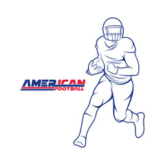 American football player concept outline vector illustration design