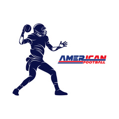American football player vector illustration, logo american football design template