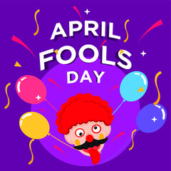 April Fools day concept flat design