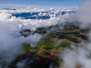 Obraz premium Beautiful aerial view of the Meadow hills in Cartago Costa Rica 