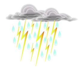 Raining thunder vector