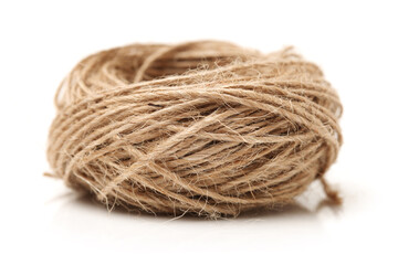 Hemp rope on white background
