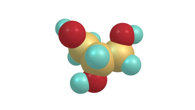 Glycerol molecule rotating video on white
