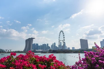 Photo sur Plexiglas Helix Bridge The most beautiful Viewpoint marina bay in Singapore city.