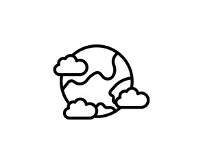 Line Earth icon isolated on white background. Outline symbol for website design, mobile application, ui. Earth pictogram. Vector illustration, editorial stroke. Eps10
