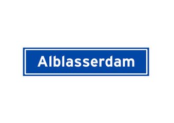 Alblasserdam isolated Dutch place name sign. City sign from the Netherlands.