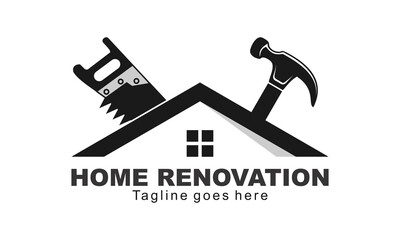 Home renovation creative vector logo