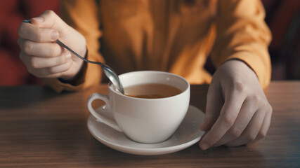 white cup with hot tea tradition breakfast relaxation