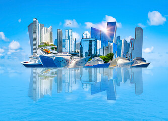 Collage about Miami, Florida, United States of America.