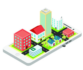 Smart city building planning diagram vector design