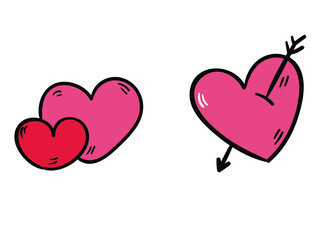 Red love heart vector design illustration