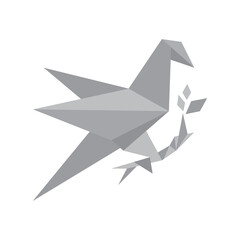 modern grey origami bird logo vector design Vector illustration