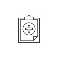 Obraz premium Healthy report Thin Line Related Vector Icon. Flat Icon Isolated on the Black Background. Editable Stroke EPS file. Vector illustration.