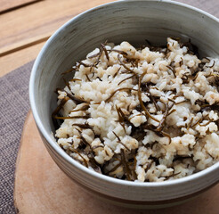 아시아음식 해초 밥, 요리, 톳밥
