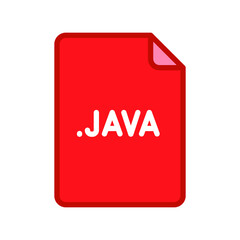 JAVA file format filled outline icon. Linear style sign for mobile concept and web design. Simple color symbol. Vector illustration isolated on white background. EPS 10.