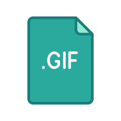GIF file format filled outline icon. Linear style sign for mobile concept and web design. Simple color symbol. Vector illustration isolated on white background. EPS 10.