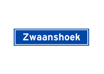 Zwaanshoek isolated Dutch place name sign. City sign from the Netherlands.