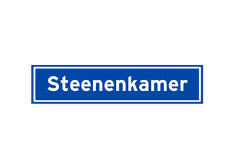 Steenenkamer isolated Dutch place name sign. City sign from the Netherlands.