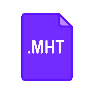 MHT file format filled outline icon. Linear style sign for mobile concept and web design. Simple color symbol. Vector illustration isolated on white background. EPS 10.