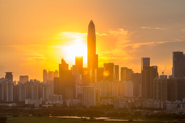 Guangdong City at Sunset