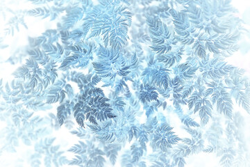 leaves blue vintage toning / abstract background nature forest grass