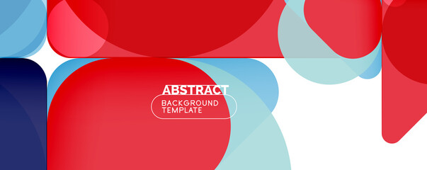 Flat geometric round shapes and dynamic lines, abstract background. Vector illustration for placards, brochures, posters and banners