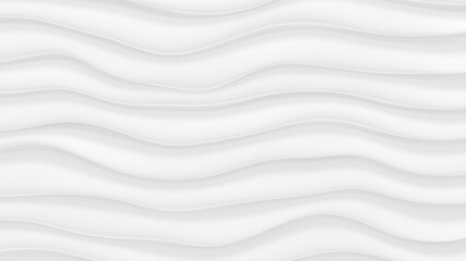 White abstract wavy background 3D render illustration