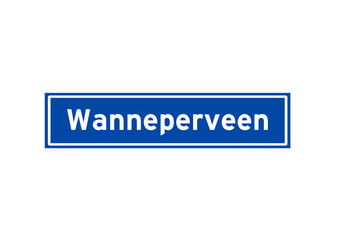 Wanneperveen isolated Dutch place name sign. City sign from the Netherlands.