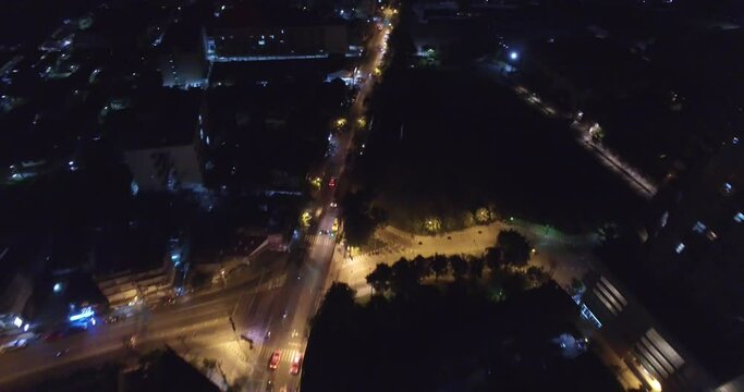 Drone of City at Night