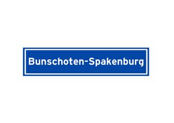 Bunschoten-Spakenburg isolated Dutch place name sign.