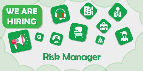 we are hiring risk manager vector illustration