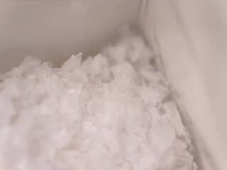 white salt on a white background