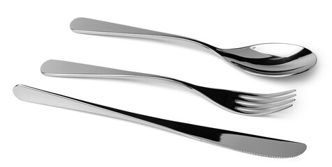 Set of dining cutlery isolated on white background