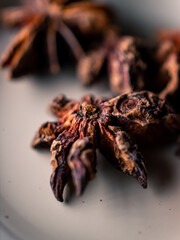 Closeup photo of a star anise