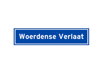 Woerdense Verlaat isolated Dutch place name sign. City sign from the Netherlands