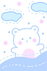 Cute bear strip rug vector design illustration
