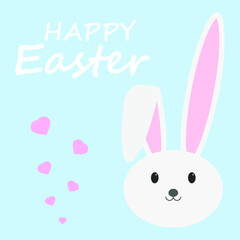 Easter bunny on a blue background, vector illustration