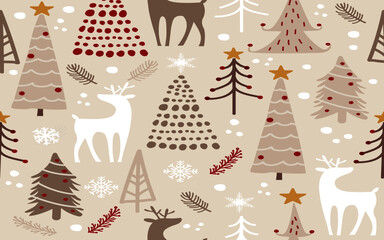 seamless pattern with christmas trees