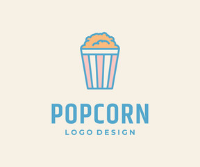 Popcorn logo design vector template