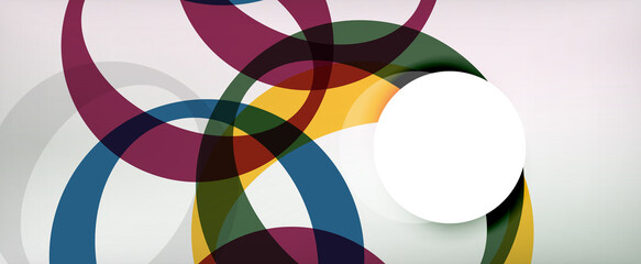 Obraz premium Ring geometric shapes, o letter repetition wallpaper. Abstract background for business or technology presentations, internet posters or web brochure covers