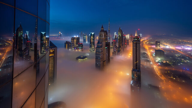 Dubai Foggy Night